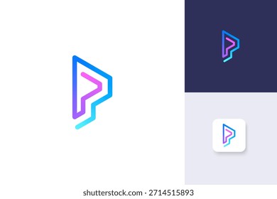 letter p icon logo design illustration vector template