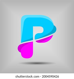 Letter P icon and logo template. New design and elegant typographic concept. fresh Colour. File EPS.