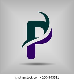 Letter P icon and logo template. New design and elegant typographic concept. Two Colour. File EPS.