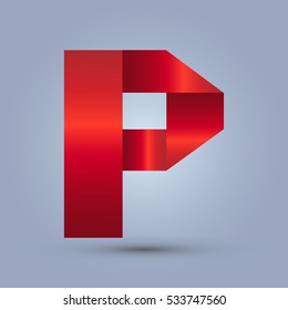 Letter P icon and logo template.  design and elegant typographic. gradient red