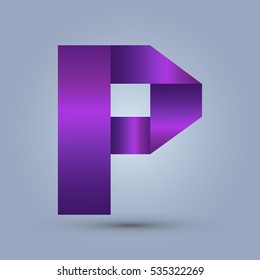 Letter P icon and logo template.  design and elegant typographic. gradient purple