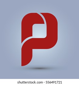 Letter P icon and logo template.  New  Flat design and elegant typographic concept. red