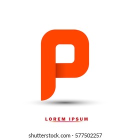 Letter P icon and logo template.  New design, elegant, and simple typographic . orange