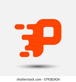 Letter P icon and logo template.  New design and elegant typographic. spread the font. orange