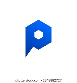 Diseño vectorial del icono de la letra P