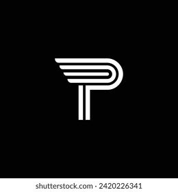 Letter P incorporate with wing. Great for aviation logo