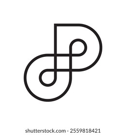 Letter P infinity creative line minimalist logo