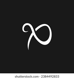 letter P infinity endless logo deign template number eight