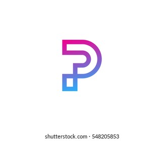 Letter P Infinity Line Logo Design Stock Vector (Royalty Free) 548205853