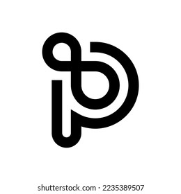 Letter P infinity logo design