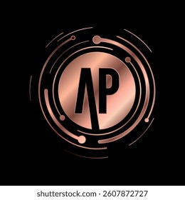 Letter A P Initial Cooper Color Cyber Multimedia Logo