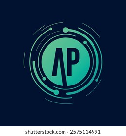 Letter A P Initial Cyber Multimedia Logo