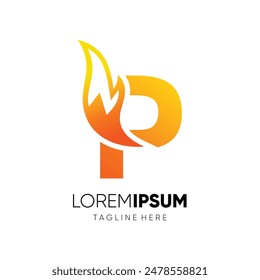 Letter P Initial Fox Logo Design Vector Icon Graphic Emblem Symbol Illustration