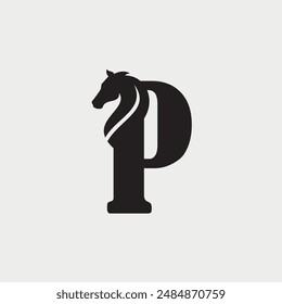 Letter P Initial Horse Logo Design. It would be perfect for an equestrian or any horse related businesses.