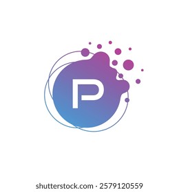 Letter P Initial Liquid Bubble Modern Logo Template