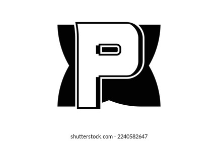 LETTER P INITIAL LOGO, WITH BLACK COLOR