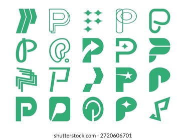 Letra P Colección inicial del logotipo