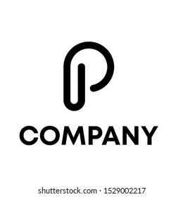 letter P initial logo design vector sign template .