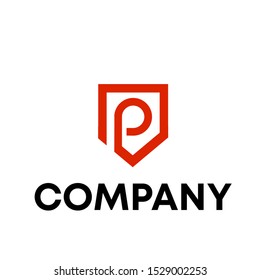 letter P initial logo design vector sign template .