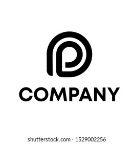 letter P initial logo design vector sign template .