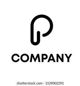 letter P initial logo design vector sign template .