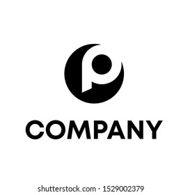 letter P initial logo design vector sign template .