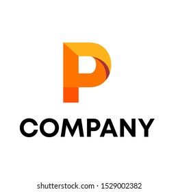 letter P initial logo design vector sign template .