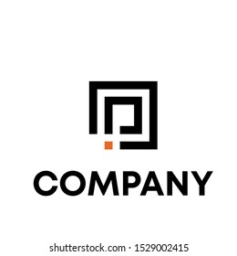 letter P initial logo design vector sign template .