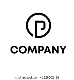 letter P initial logo design vector sign template .