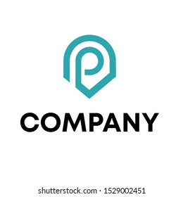letter P initial logo design vector sign template .