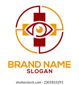 carta P diseño inicial de logotipo de cuidado de la vista médica plantilla de vector