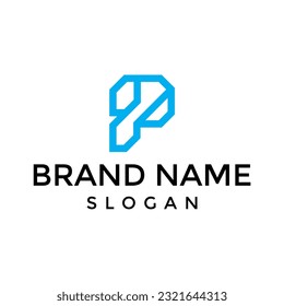 letra P diseño inicial de logotipo moderno modelo vectorial