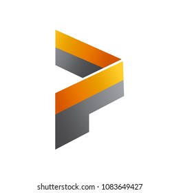 letter P Initial Origami Icon Logo Template