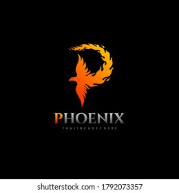 Letter P Initial of Phoenix logo vector