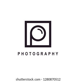 Letter p or initial p for photography logo design