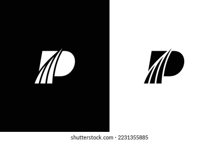 El logotipo de las iniciales de la letra P es sencillo y moderno