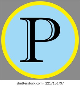 letter "P" with an interesting font and color in vector form