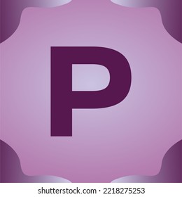letter "P" with an interesting font and color in vector form