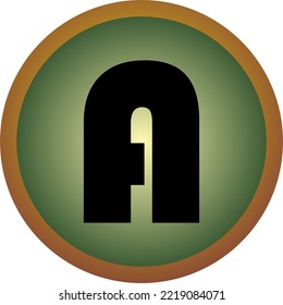 letter "P" with an interesting font and color in vector form