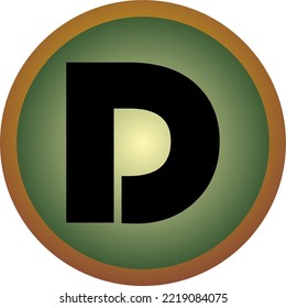 letra "P" con un tipo de letra y color interesante en forma vectorial