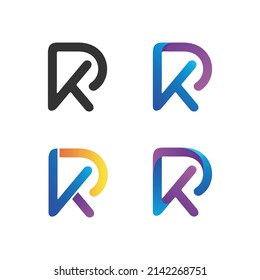Letter p and k logo collection