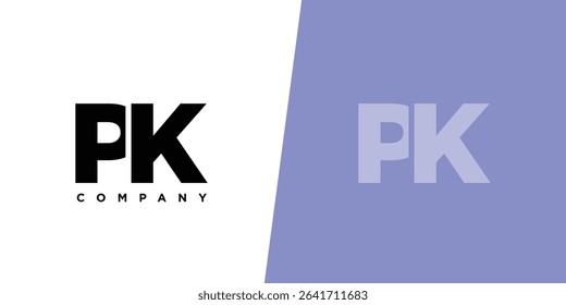 Letter P and K, PK logo design template. Minimal monogram initial based logotype.