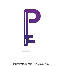 Letter P Key Logo Design