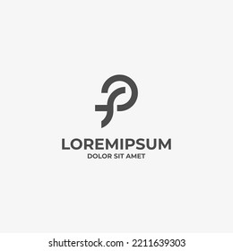 letter P key logo design