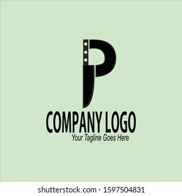 Letter P and Knife a simple logo can be a logo for simple company.