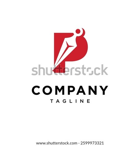 Letter P kunai Logo Icon Vector