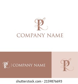 Letter P With Letter L Cursive Logo Design. Initial Logo For Any Company Or Business.