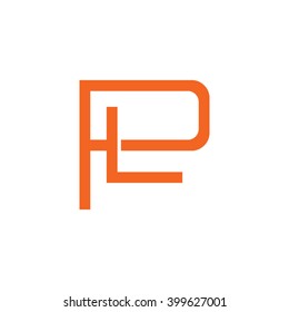 letter P and L monogram logo orange