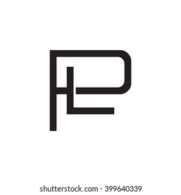 letter P and L monogram logo black