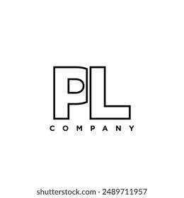 Letter P and L, PL logo design template. Minimal monogram initial based logotype.